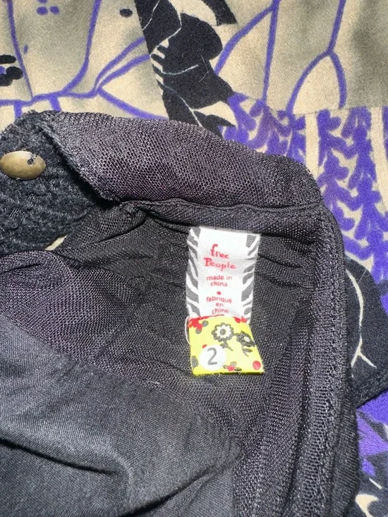 Free People Black and Purple Floral Halter Top - Picture 2 of 2